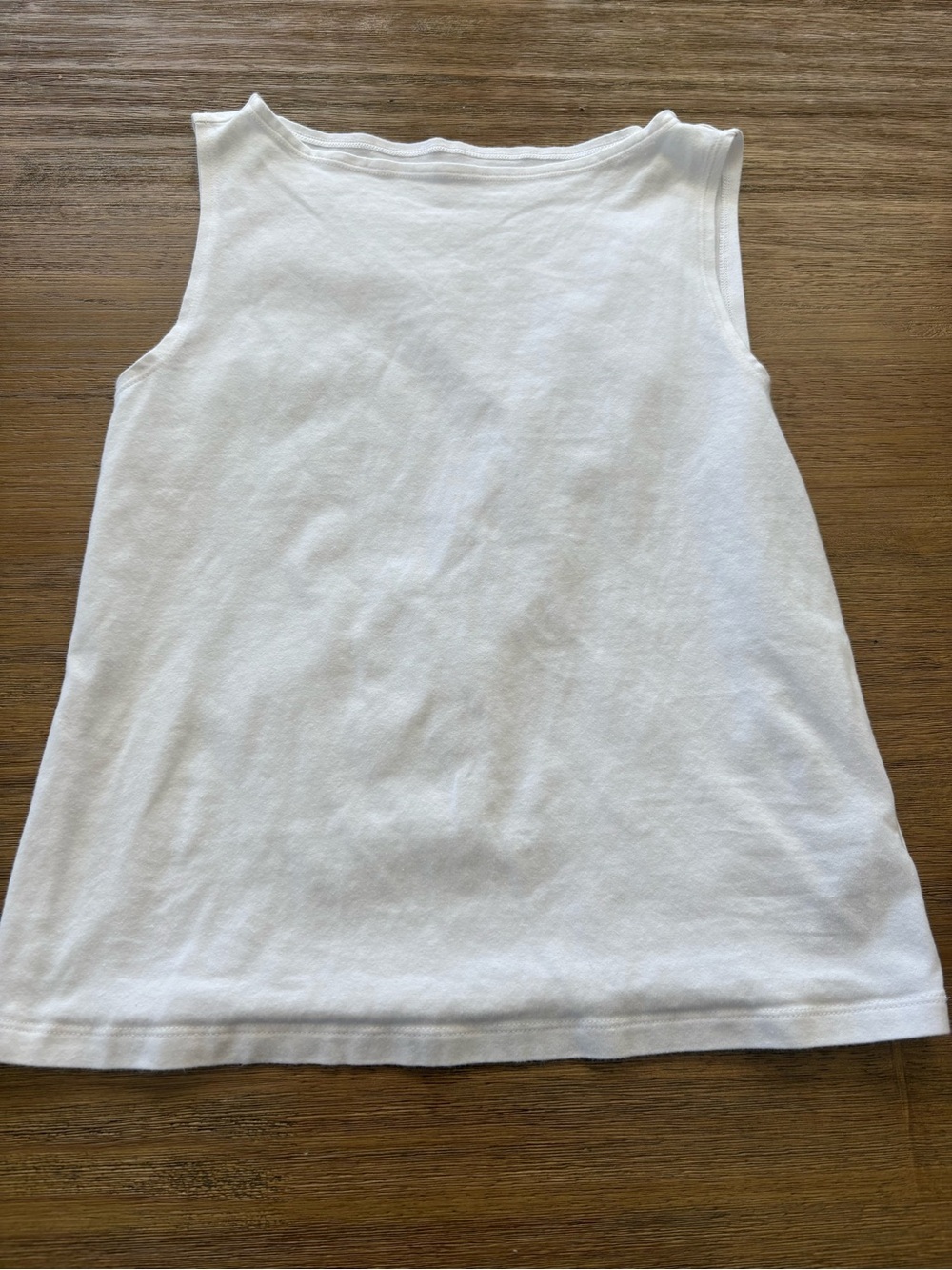 Gap White Boat Neck Cotton Tank Top Size Small